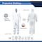 Ge Disposable Coverallss, Hooded, 3XL, Microporous Material, Elastic Wrist, Boots Ankle, White GW9043XL - alternate 2